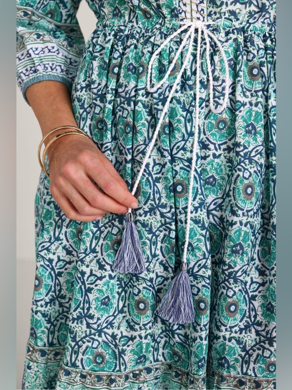 Soft Surroundings Nerissa Dress Abstract Floral Dress Size XL Coastal Boho - Picture 15 of 15
